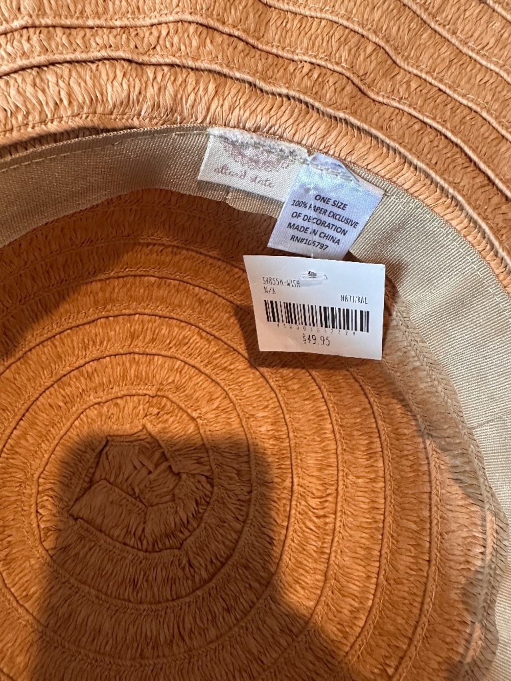 NWT Mud Pie “Wish You Were Here” Oversized Floppy Sun Hat - Picture 4 of 5